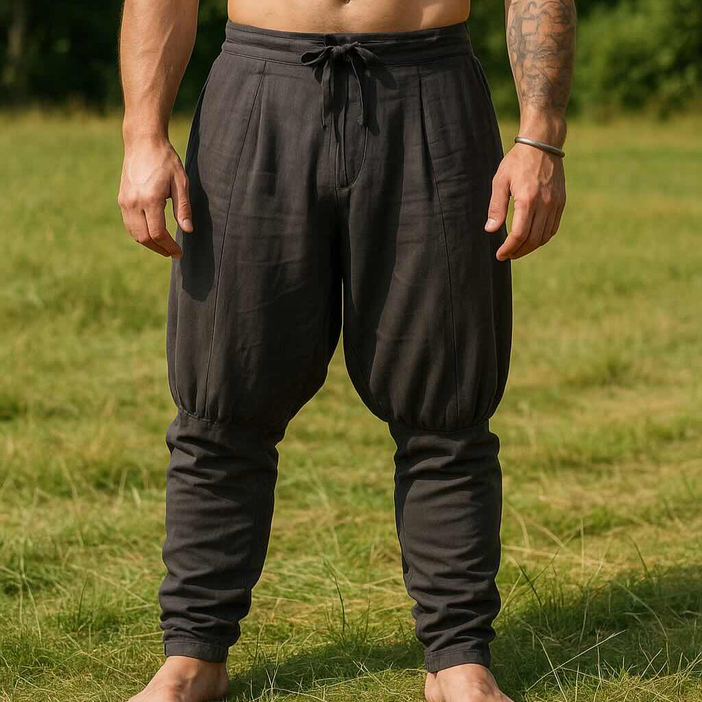 Viking Pants in Brown - Authentic Historic Style with Leg Lacing