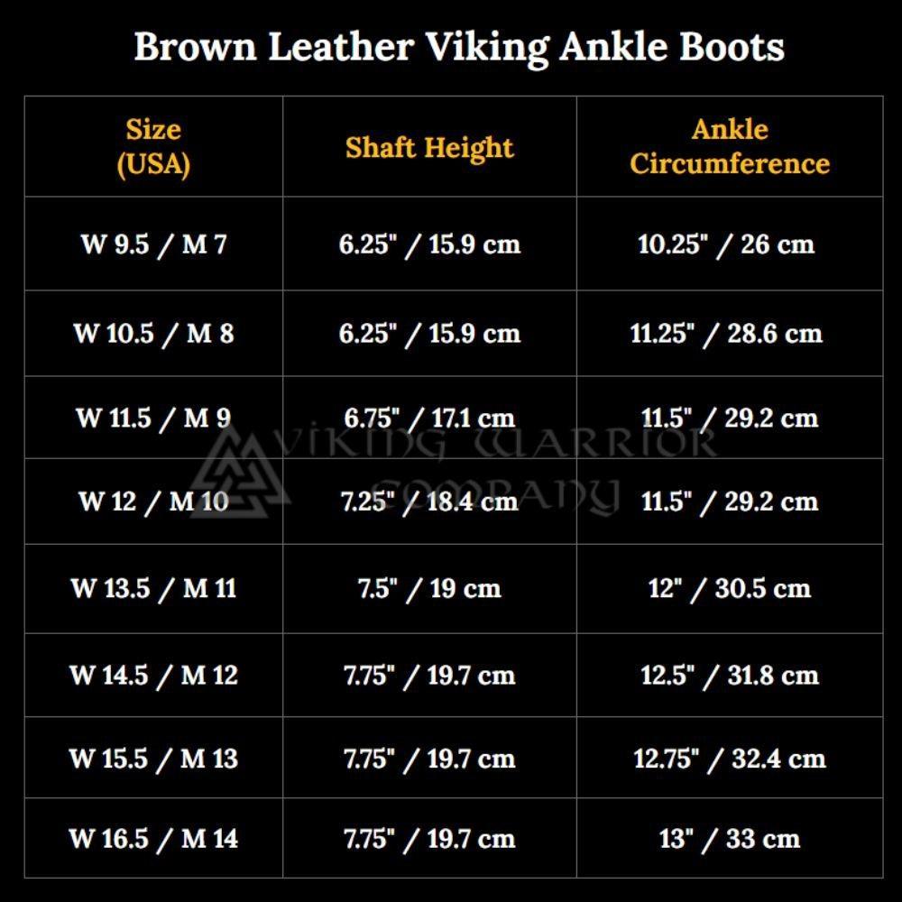 Brown Leather Viking Ankle Boots | Four-String Adjustment-3-Viking Warrior