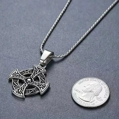 Celtic Cross Stainless Steel Pendant Necklace