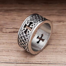 Celtic Knot Cross Stainless Steel Band Ring