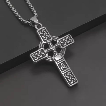 Celtic Knot Cross Stainless Steel Necklace
