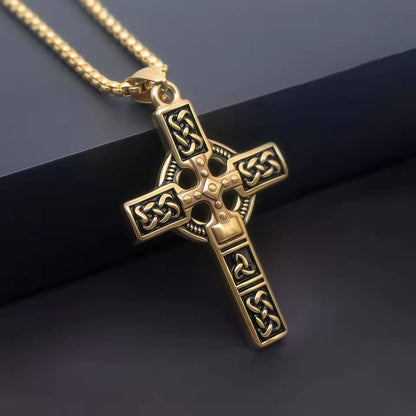 Celtic Knot Cross Stainless Steel Necklace