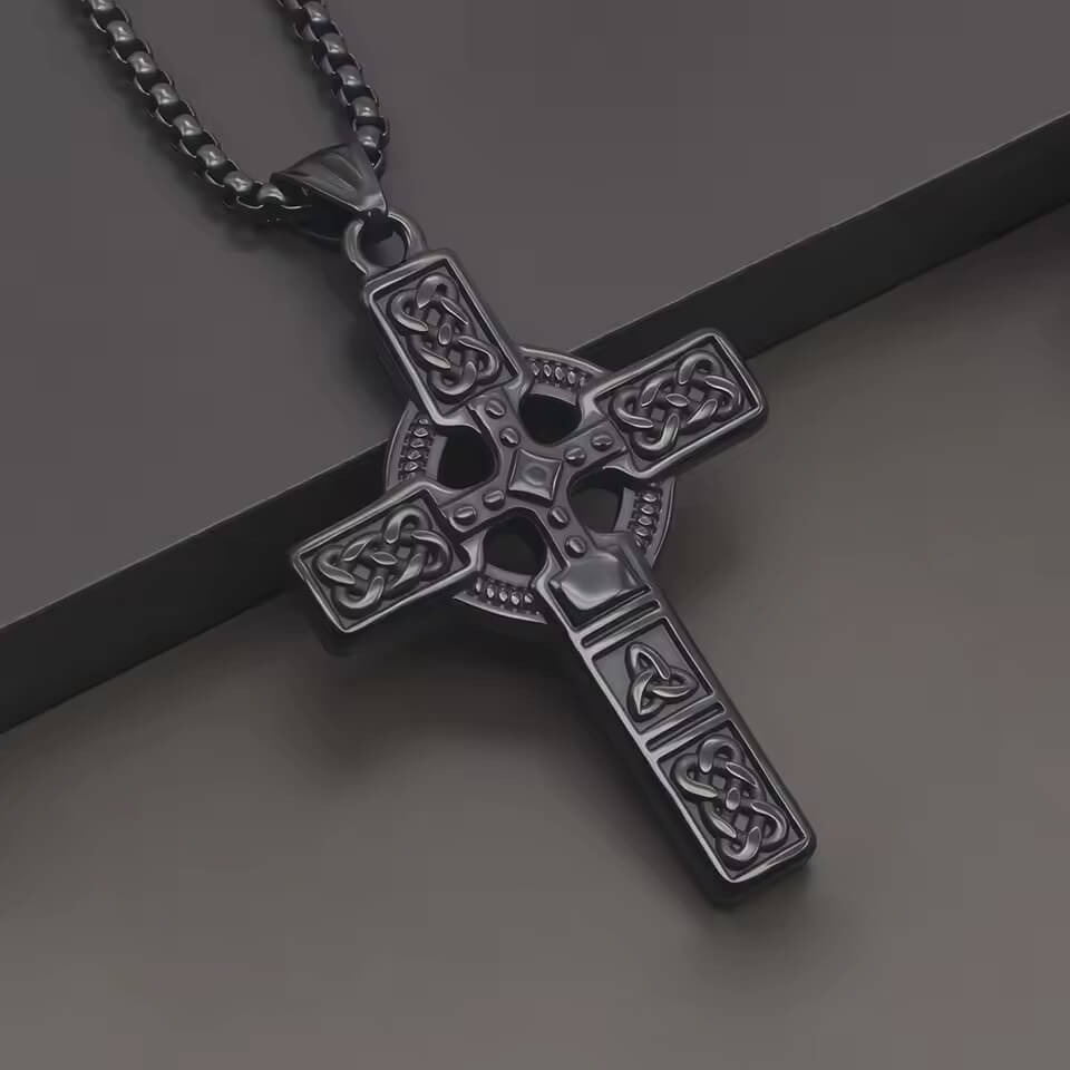 Celtic Knot Cross Stainless Steel Necklace