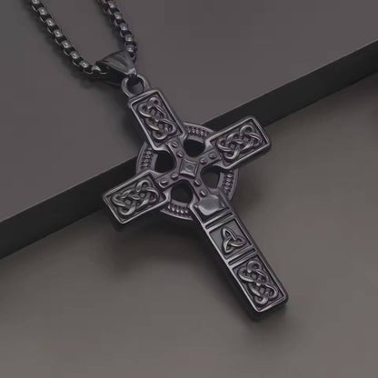 Celtic Knot Cross Stainless Steel Necklace