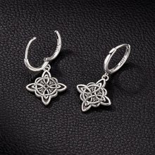 Celtic Knot Star Drop Earrings in Sterling Silver