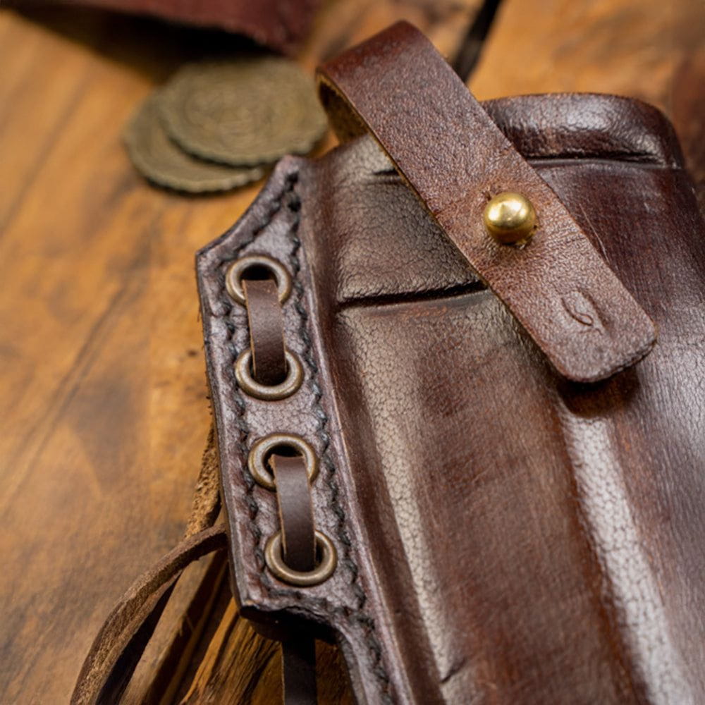 Genuine Leather Knife Scabbard in Brown or Black-4-Viking Warrior