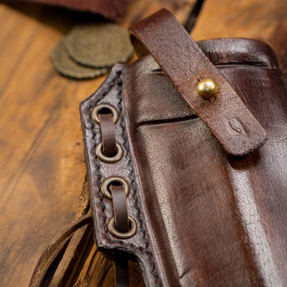 Genuine Leather Knife Scabbard in Brown or Black-4-Viking Warrior