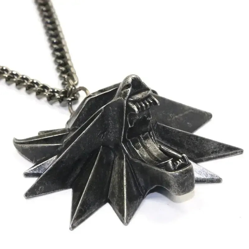 Viking Wolf Necklace | Darkened Steel with Colored Stone Eyes | Witcher Inspired-9-Viking Warrior