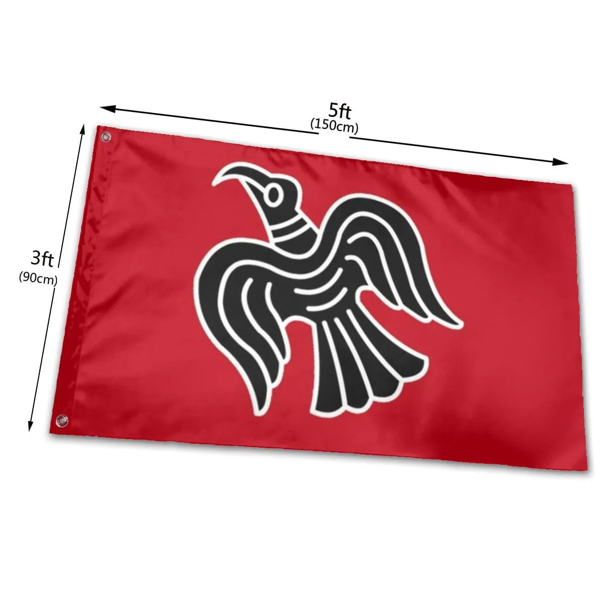 Viking Raven Banner Flag - Red-3-Viking Warrior
