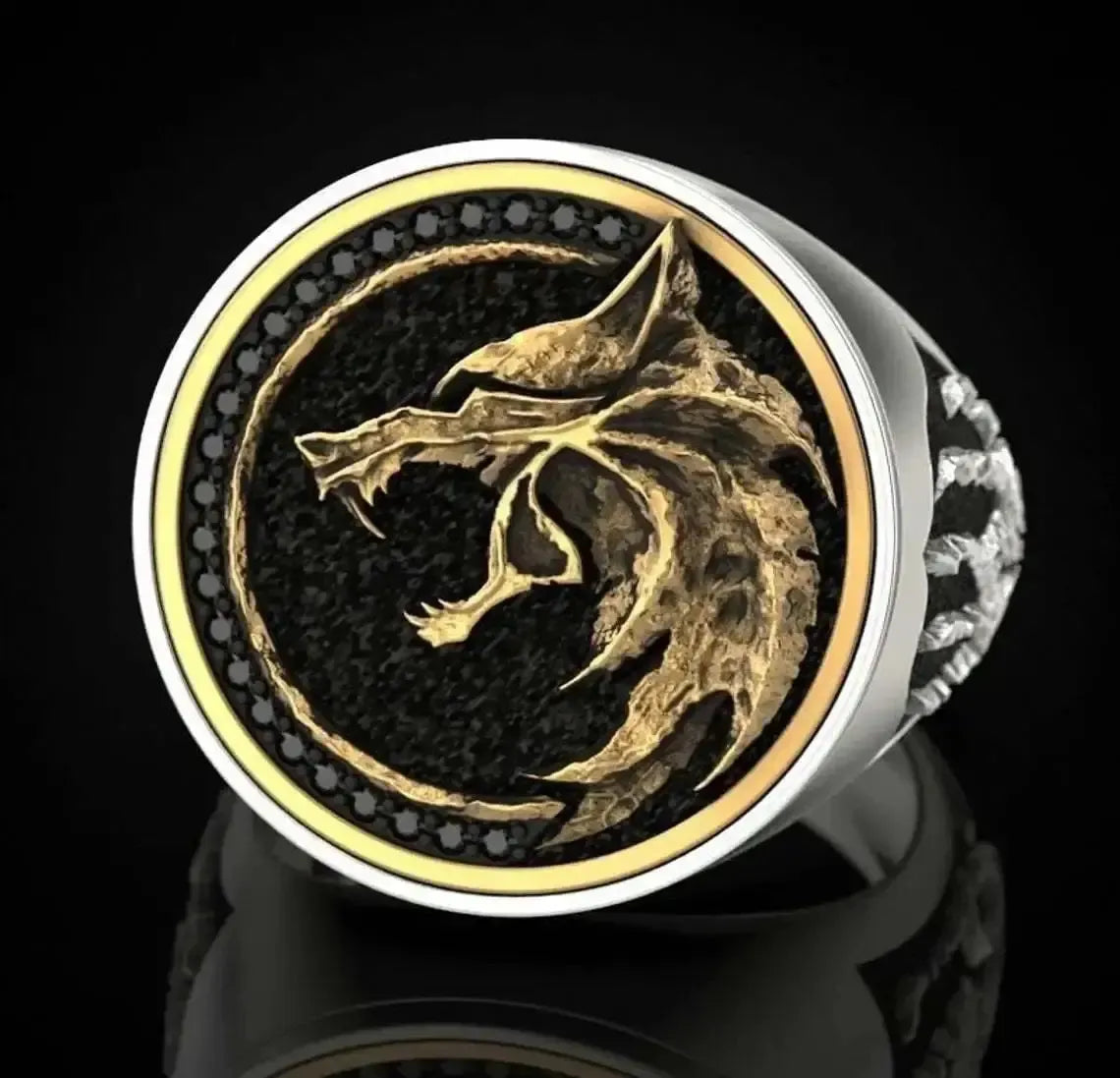Norse Odin Fenrir Viking Ring with Embossed Paw | Silver or Gold-8-Viking Warrior