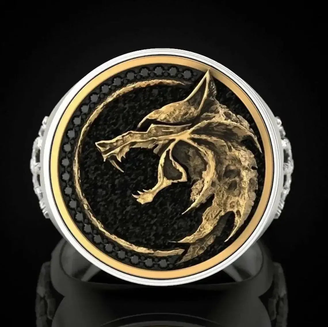 Norse Odin Fenrir Viking Ring with Embossed Paw | Silver or Gold-11-Viking Warrior