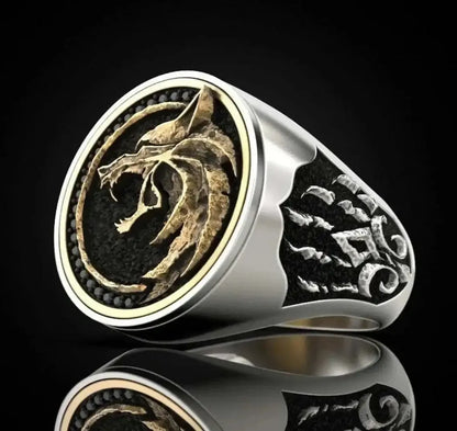 Norse Odin Fenrir Viking Ring with Embossed Paw | Silver or Gold-10-Viking Warrior