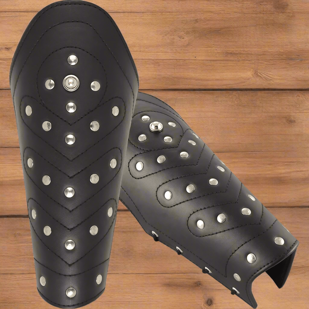 Studded Black Leather Arm Bracer