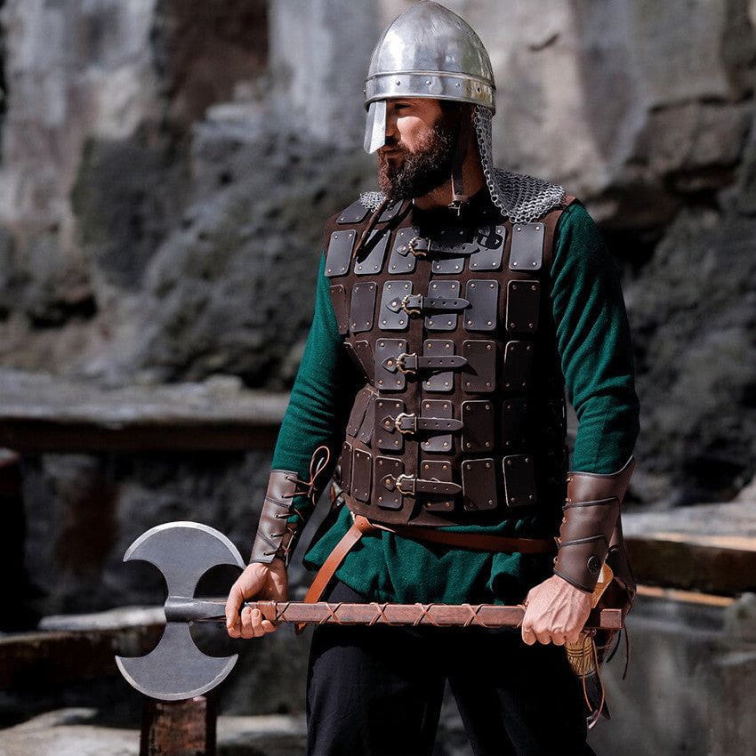 Brown Leather Viking Brigandine Armor | Tyr Warrior Collection