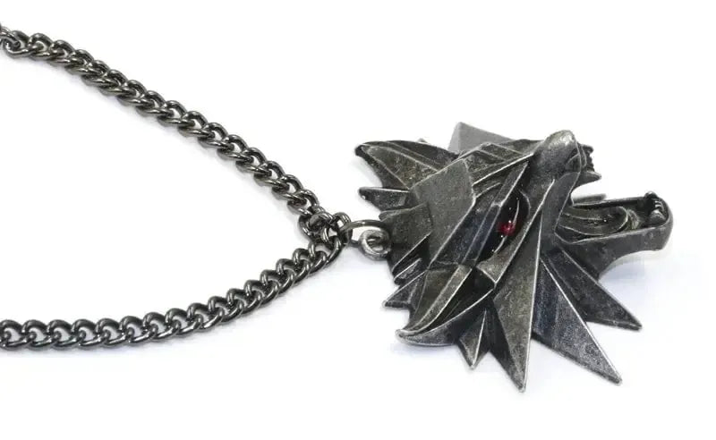 Viking Wolf Necklace | Darkened Steel with Colored Stone Eyes | Witcher Inspired-6-Viking Warrior