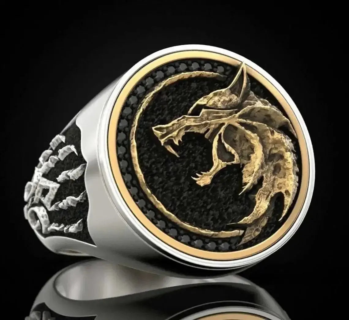 Norse Odin Fenrir Viking Ring with Embossed Paw | Silver or Gold-9-Viking Warrior