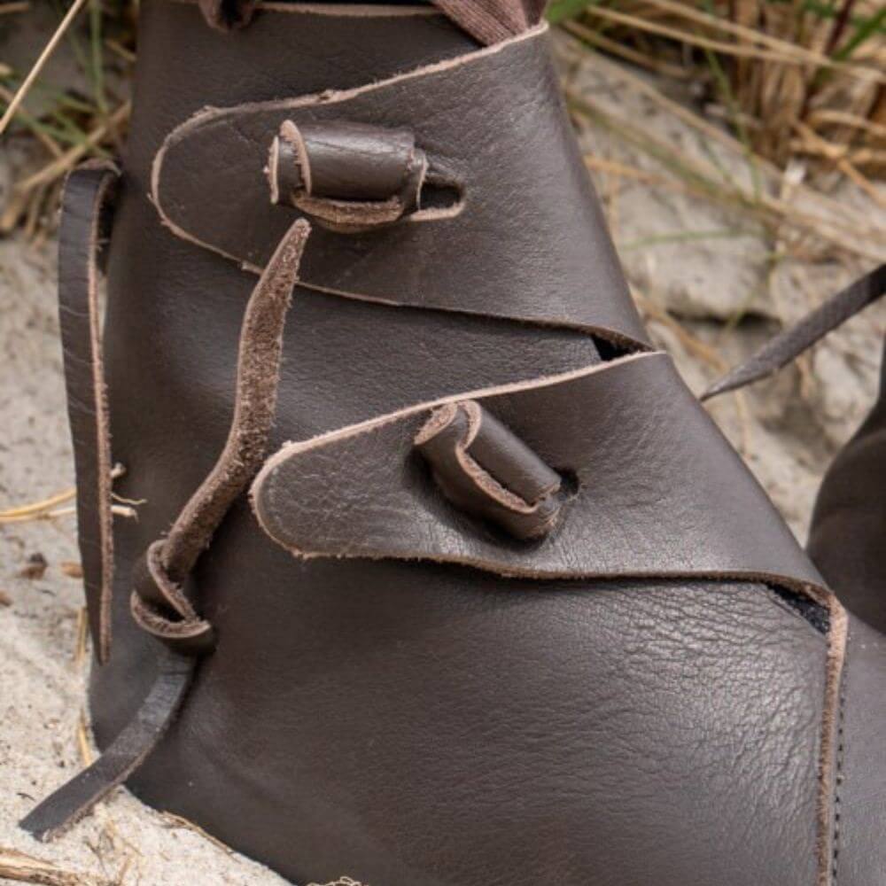 Jorik Leather Viking Ankle Boots – Brown | Traditional Viking Craftsmanship