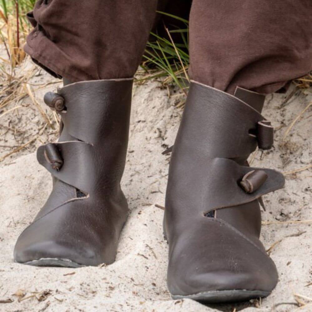 Jorik Leather Viking Ankle Boots – Brown | Traditional Viking Craftsmanship