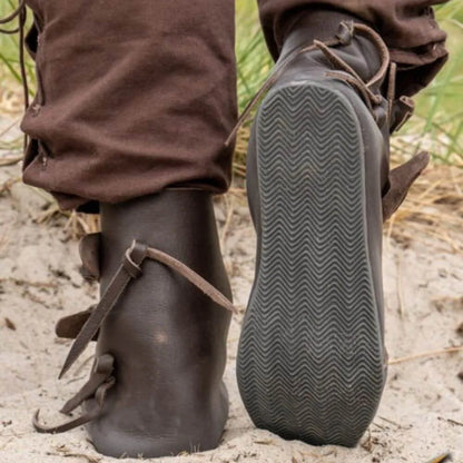 Jorik Leather Viking Ankle Boots – Brown | Traditional Viking Craftsmanship-3-Viking Warrior