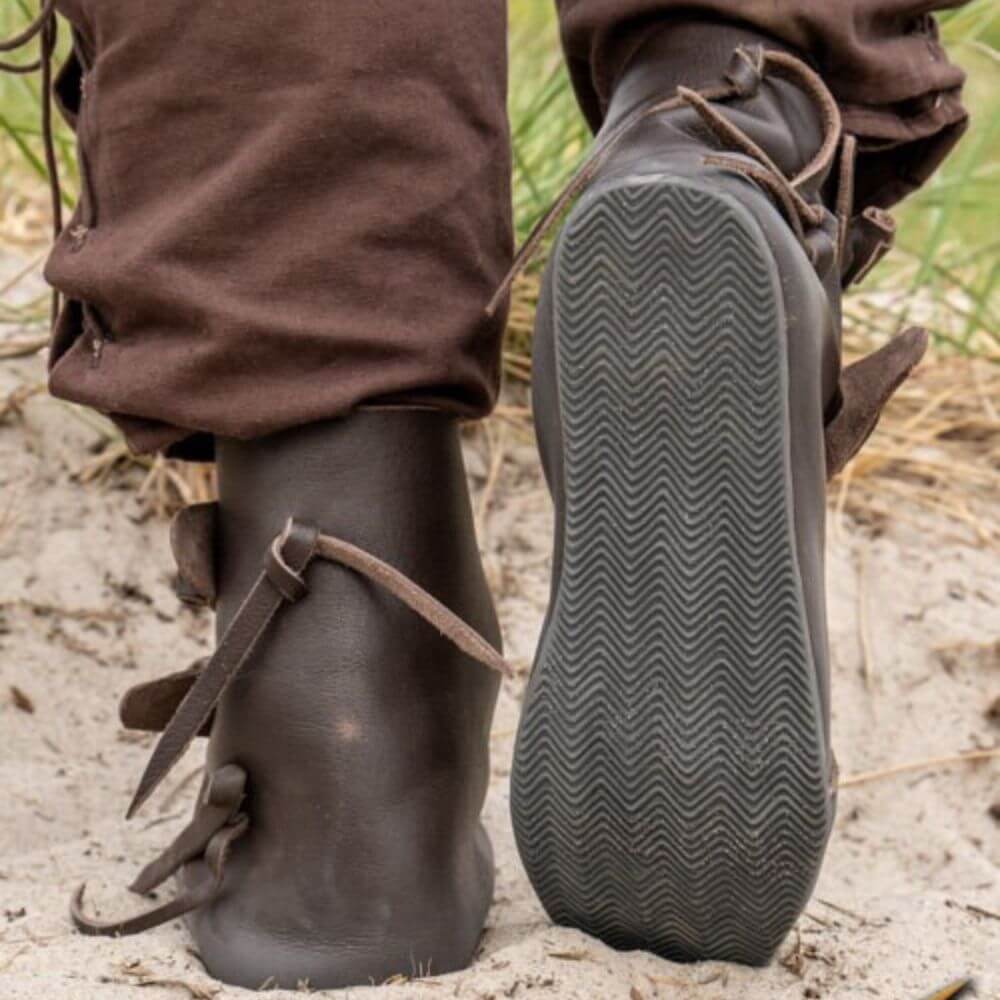 Jorik Leather Viking Ankle Boots – Brown | Traditional Viking Craftsmanship