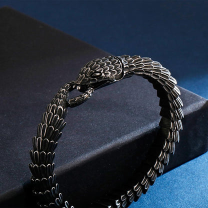 Jormungandr World-Serpent Segmented Steel Nordic Bracelet