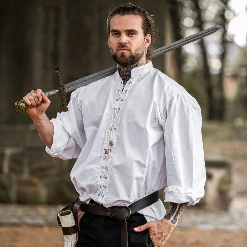 Laced Long Sleeve Viking Shirt | Adjustable Neckline-10-Viking Warrior