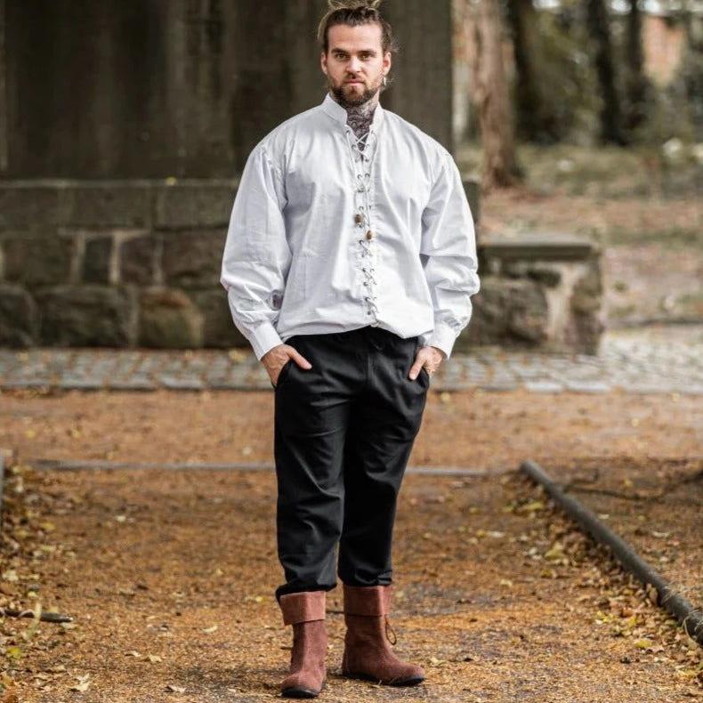 Laced Long Sleeve Viking Shirt | Adjustable Neckline-11-Viking Warrior