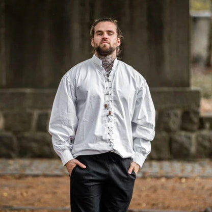 Laced Long Sleeve Viking Shirt | Adjustable Neckline-12-Viking Warrior