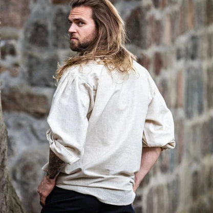 Laced Long Sleeve Viking Shirt | Adjustable Neckline-4-Viking Warrior