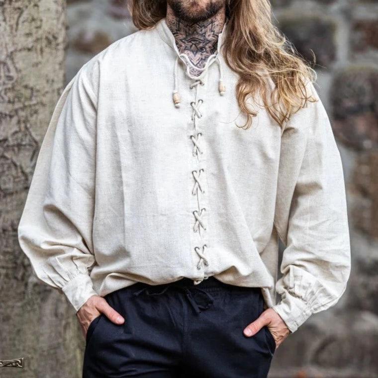 Laced Long Sleeve Viking Shirt | Adjustable Neckline-5-Viking Warrior