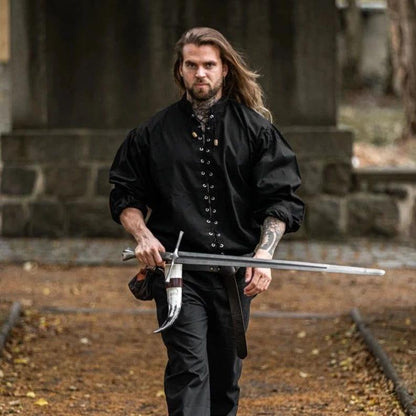 Laced Long Sleeve Viking Shirt | Adjustable Neckline-6-Viking Warrior