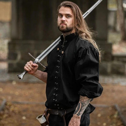 Laced Long Sleeve Viking Shirt | Adjustable Neckline-7-Viking Warrior