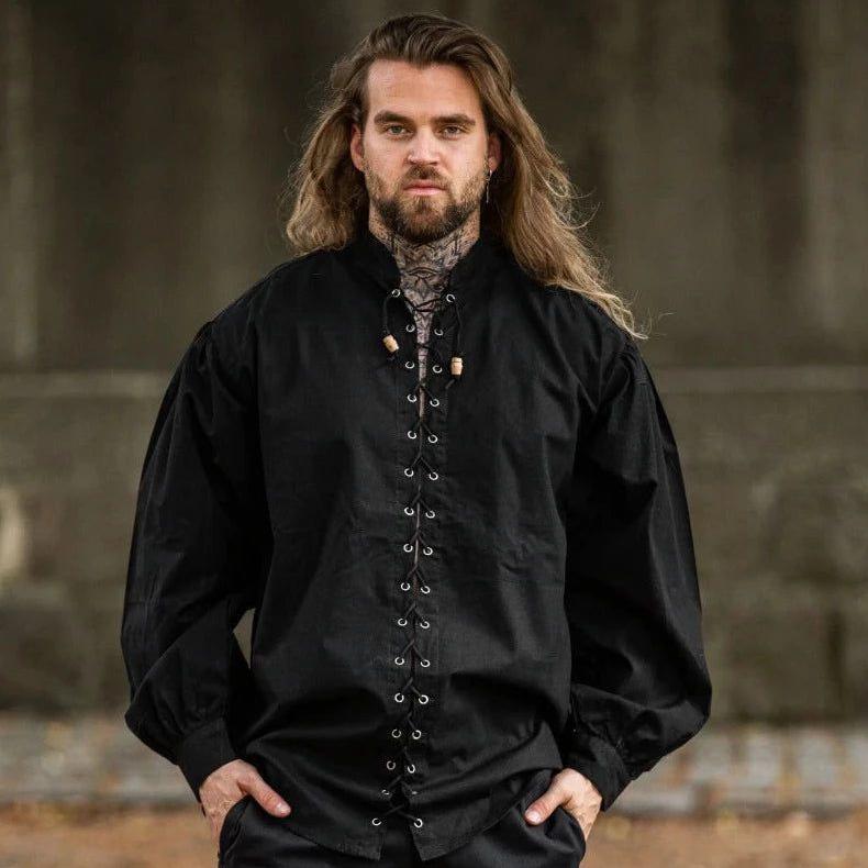 Laced Long Sleeve Viking Shirt | Adjustable Neckline-8-Viking Warrior