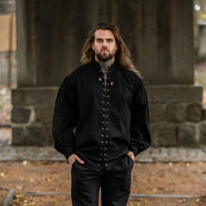 Laced Long Sleeve Viking Shirt | Adjustable Neckline-9-Viking Warrior