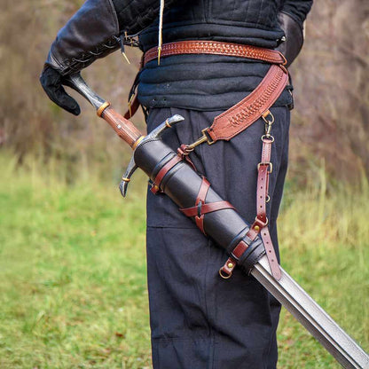 Leather Sword Belt Hanger-2-Viking Warrior