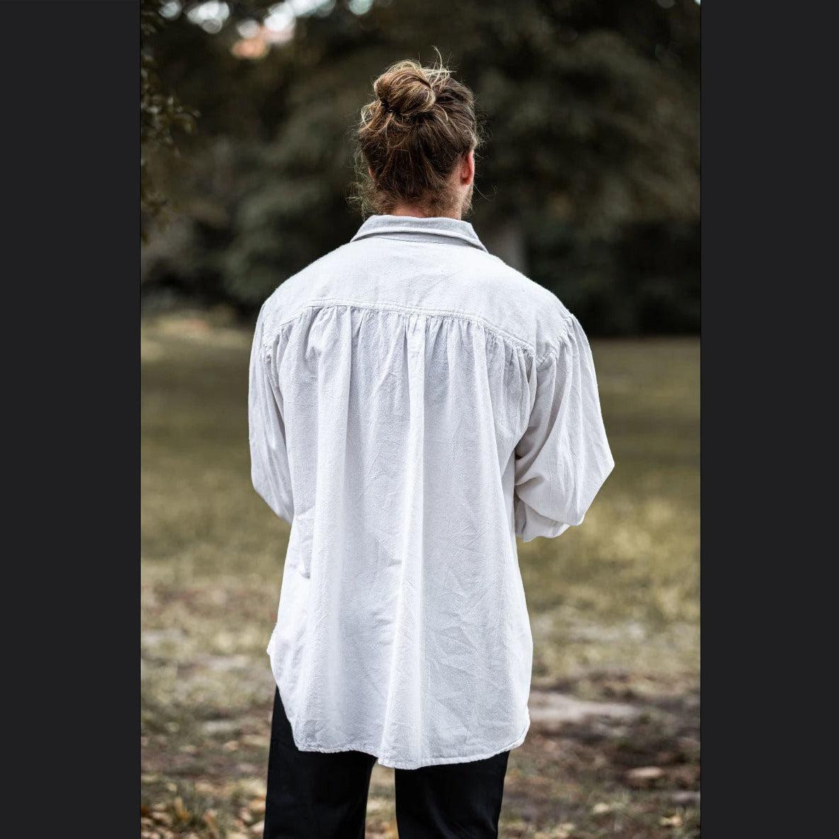 Loose Viking Shirt with Collar | V-Neck Design-2-Viking Warrior