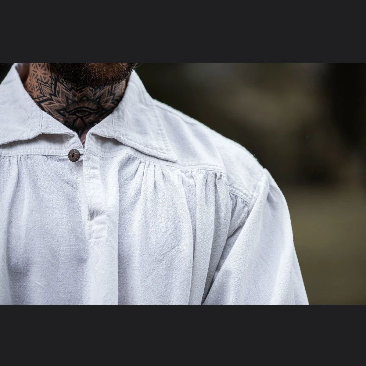 Loose Viking Shirt with Collar | V-Neck Design-3-Viking Warrior