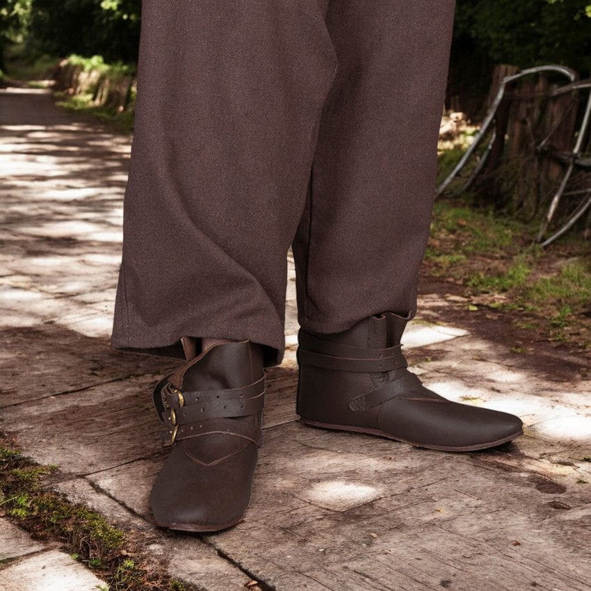 Brown Leather Viking Boots | Raimund Triple Buckle