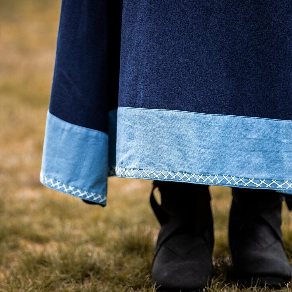 NEW Viking Dress - Dark Blue with LightBlue trim