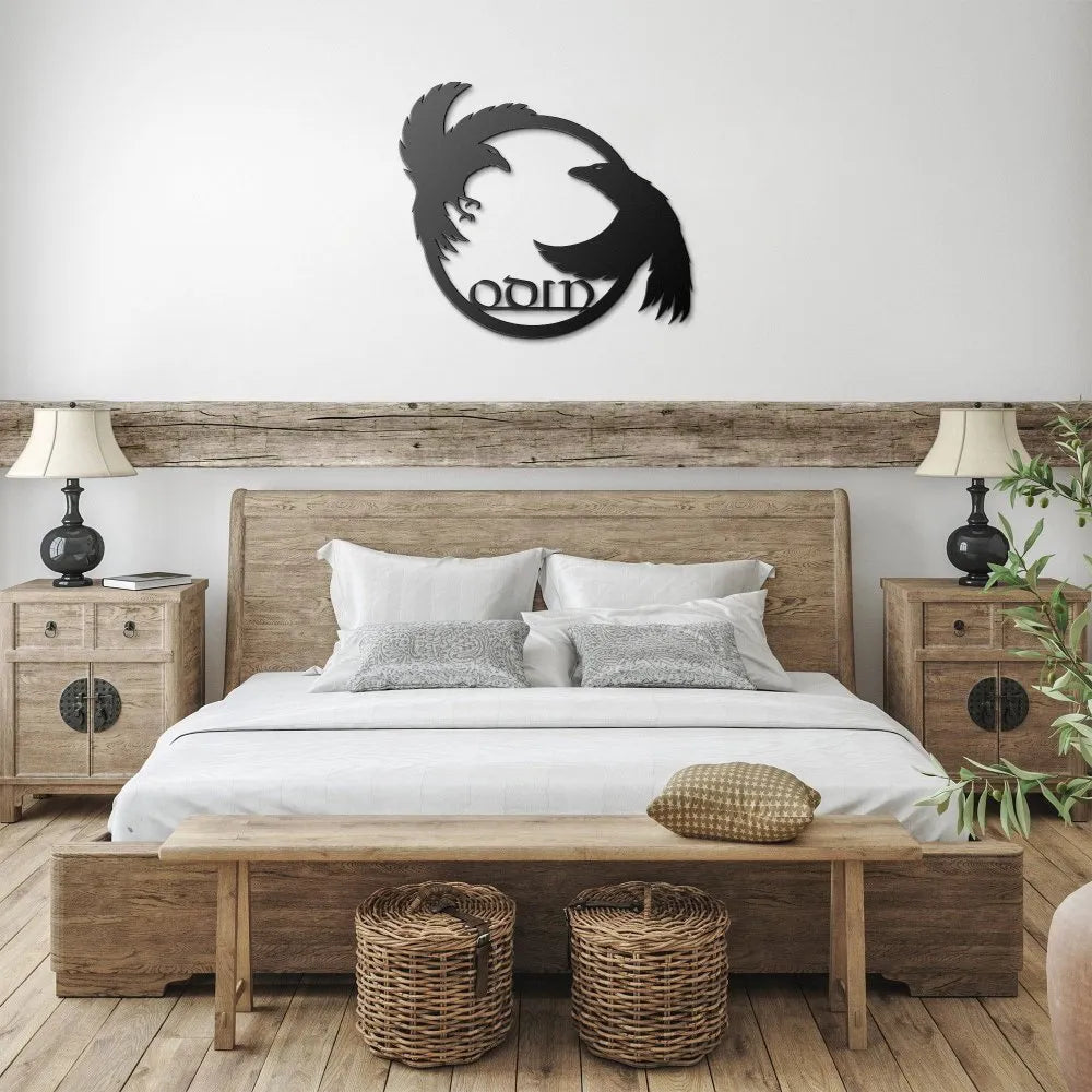 Odin's Ravens Metal Wall Sign-2-Viking Warrior