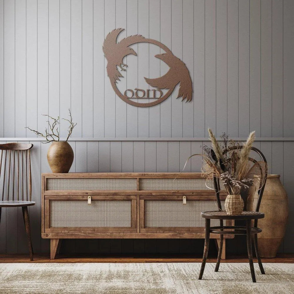 Odin's Ravens Metal Wall Sign-4-Viking Warrior