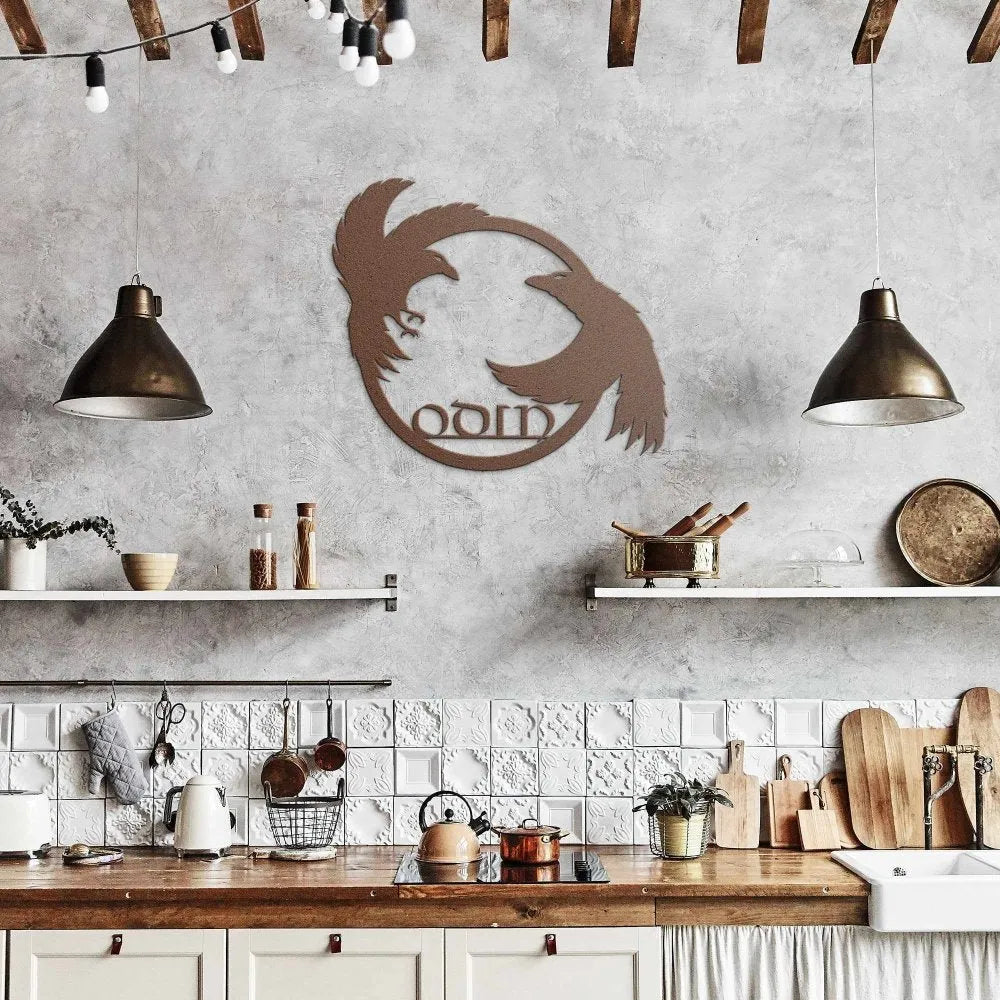 Odin's Ravens Metal Wall Sign-3-Viking Warrior