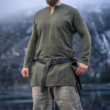 Olive Green Linen Viking Tunic-2-Viking Warrior