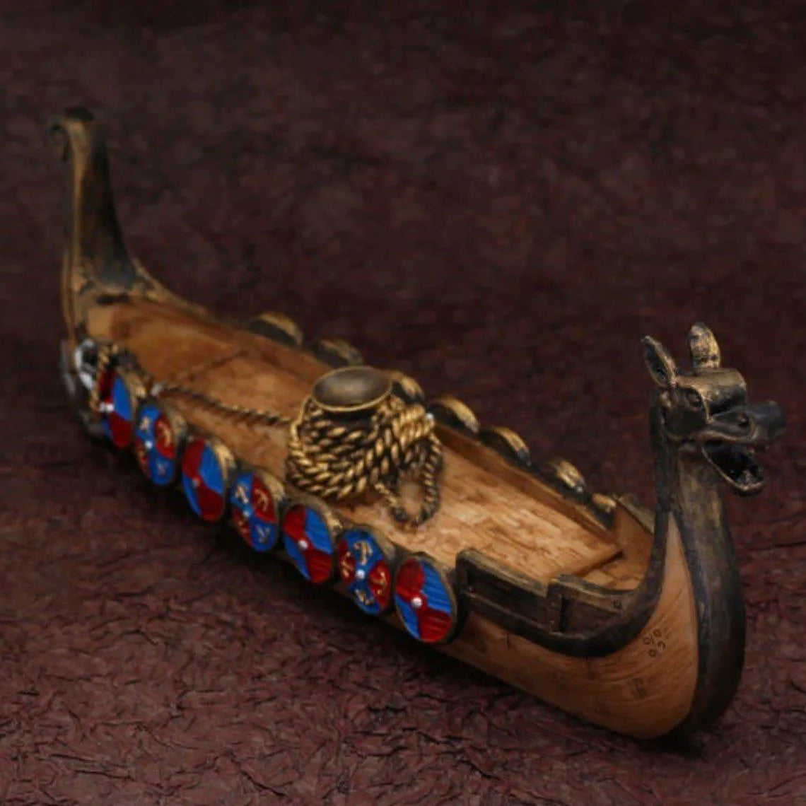 Replica Drakkar Viking Warship Incense Burner Stand Norse Decor-3-Viking Warrior
