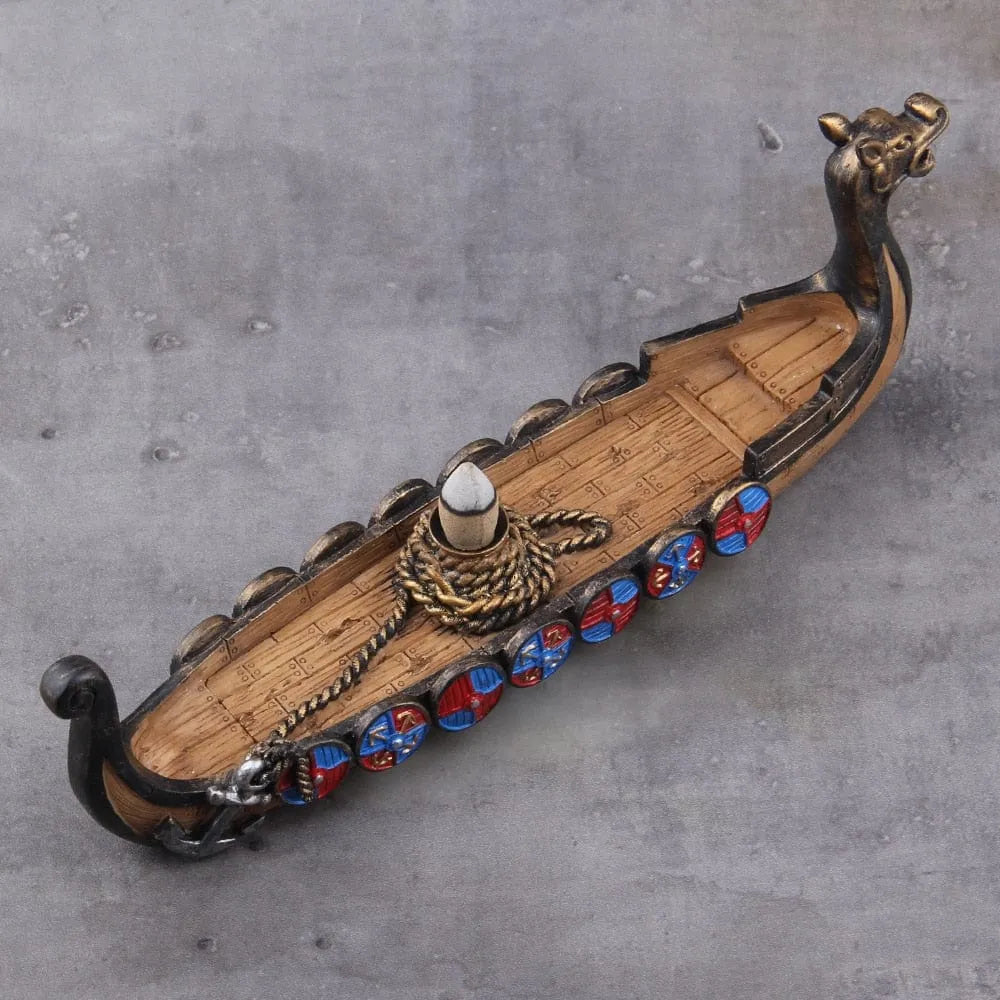 Replica Drakkar Viking Warship Incense Burner Stand Norse Decor-6-Viking Warrior