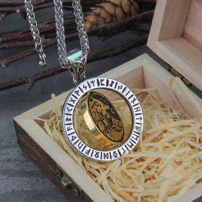  Rotating Fenrir Rune Pendant