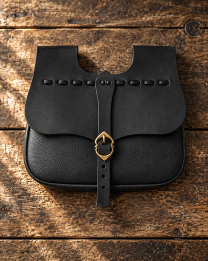 Black Viking Belt Bag | Handmade Leather
