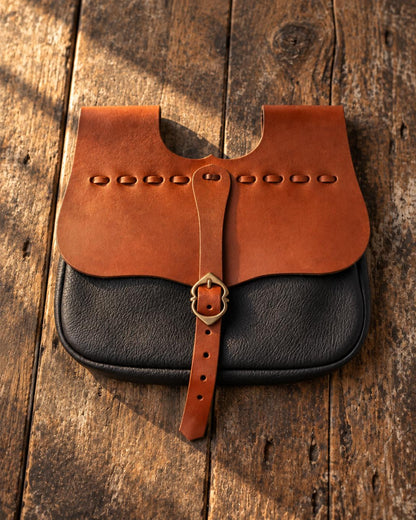 Brown & Black Viking Belt Bag | Handmade Leather