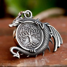 Viking Dragon Necklace Yggdrasil Tree Pendant and Dragon-2-Viking Warrior