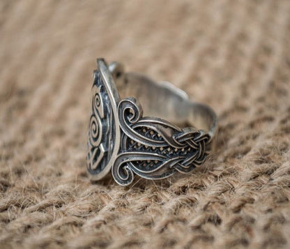 Sleipnir Symbol with Viking Ornament Sterling Silver Norse Jewelry-4